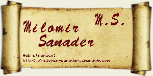 Milomir Sanader vizit kartica